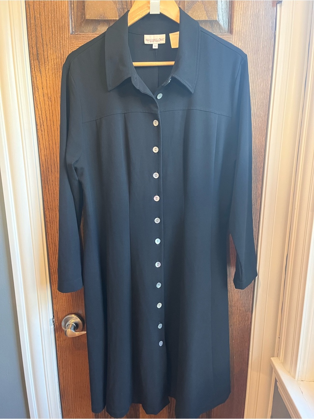 Vintage Monterey Bay Suede Midi Dress with Opal Stone Buttons Size L